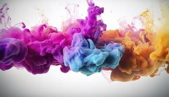 Abstract soft colorful ink splash in water background , photo