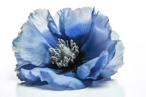 azul flor aislado en blanco fondo, png con transparencia , generar ai foto
