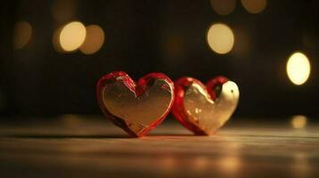 wooden heart silhouette in front of a white background, in the style of bokeh panorama, light red and crimson, romantic soft focus and ethereal light, two dimensional, generat ai photo