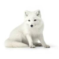 Arctic fox isolated on white background, generate ai photo