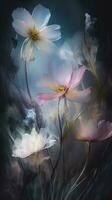 abstract ethereal flowers , generat ai photo