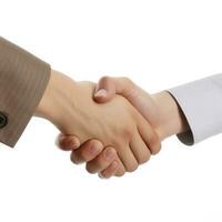 Handshake isolated on white background, generate ai photo