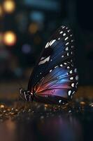 mariposa con reflexión, generar ai foto