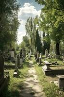 The old graveyard at Saint Philip's Church in Charleston, South Carolina, generate ai photo