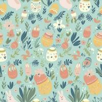 Scandinavian folk art pattern with birds and flowers, generate ai photo