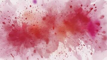 Red color splatter watercolor pastel background, Texture, wall, concrete background. wall fragment with scratches and cracks, generate ai photo