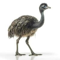 Emu isolated on white background, generate ai photo