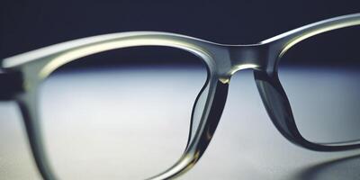 Closeup of eyeglasses photo