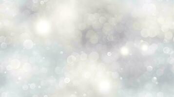 Abstract snowfall, White bokeh, defocus glitter, blur on grey background. illustration, generate ai photo