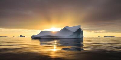 hielo iceberg en el agua ai generado foto