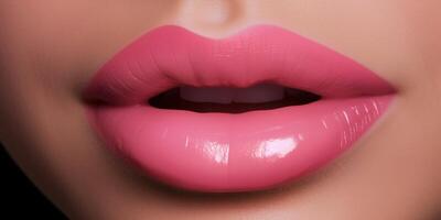 Women lips with different colors lipstick photo