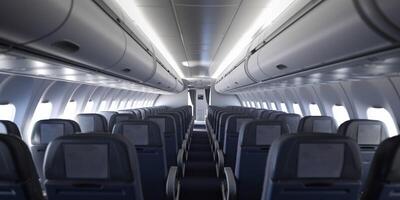 Airplane cabin interior photo