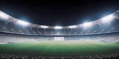 vacío estadio con un lote de luces ai generado foto