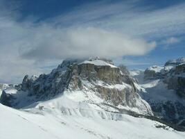 Dolomites mountains in winter photo