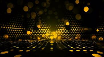 Abstract bright in the style of dark gold and yellow. Computer generated abstract holiday background. 3D illustration photo