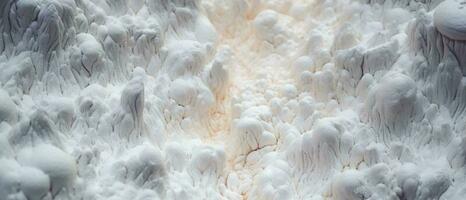 3D render of hot white lava flow background. Wide angle format banner photo