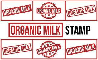 Organic Milk Rubber Stamp Set Vector