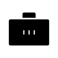 Briefcase Fill Icon Symbol Vector. Black Glyph Briefcase Icon vector