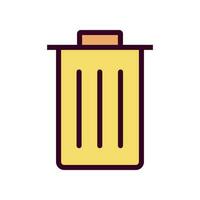 Bin Icon Vector Illustration. Bin Lineal Color Icon