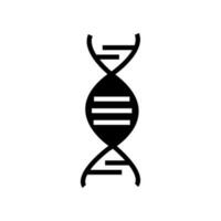 Dna Fill Icon Symbol Vector. Black Glyph Dna Icon vector