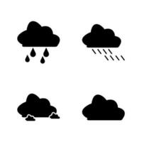 Cloud Fill Icon Symbol Vector. Black Glyph Cloud Icon vector