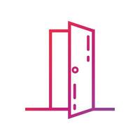 Door Gradient Icon Vector Illustration