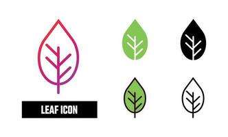 Leaf Icon Set Vector Illustration