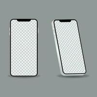 3D Mockup Silver Mobile Phone vector
