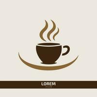 té o café taza logo icono vector café tienda logo diseño