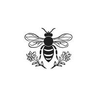 Honey Bee icon, honey bee silhouette vector