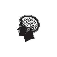 humano cerebro aislado silueta vector icono