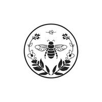 Honey bee silhouette vector illustration isolated on a white background