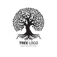 Tree minimal logo symbol template vector