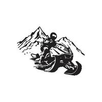 snowmobile silhouette vector motor bike on ice logo icon