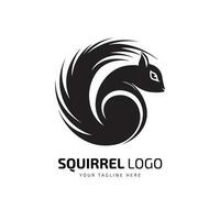 squirrel logo silhouette vector template