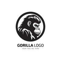 agresivo gorila mascota y mínimo logo icono vector modelo