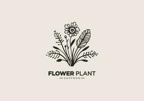 Botanical and feminine logo flower vector template