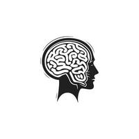 Human brain isolated vector icon