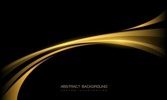 Abstract gold curve motion dynamic on black blank space design modern luxury technology futuristic creative background vector