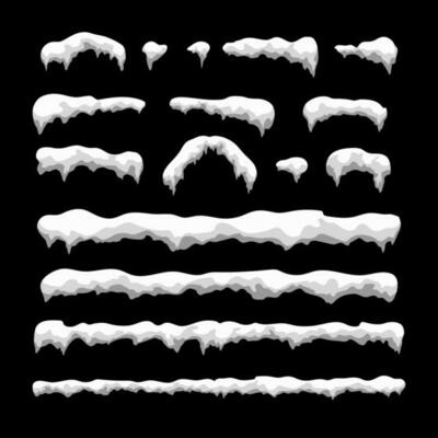 Snow Cap isolated on black background. New Year and Christmas decoration element. Vector illustration