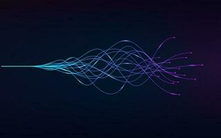 ai - artificial intelligence and deep learning concept of neural networks. Wave equalizer. Blue and purple lines. Vector illustration