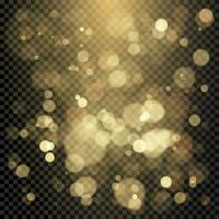 Effect of color bokeh circles. Christmas glowing warm golden glitter element. Vector