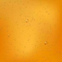 Bubbles in golden liquid. Oil or honey texture with bubbles. Drop beer. Vector illustration