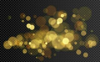 Bokeh effect. Christmas glowing warm golden glitter element for your design. Vector illustration