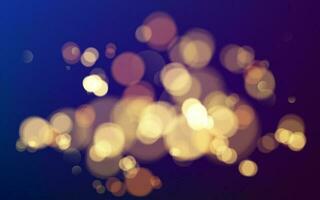 Effect of bokeh circles. Christmas glowing warm golden glitter element for your design. Vector illustration