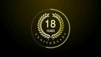 18th Year Celebration gold color luxury sparkling elegant video