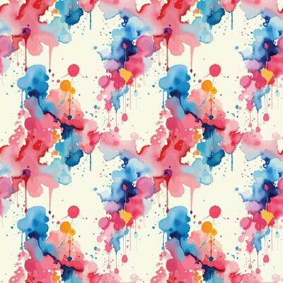 Abstract splash water color seamless pattern.