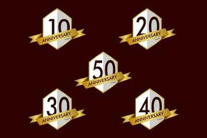 Anniversary label and tag vector