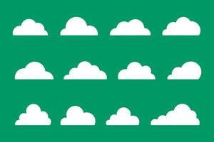 Cloudy weather cloud white shapes web vector