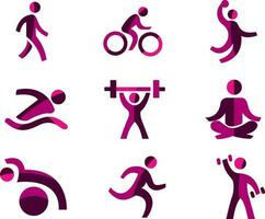 gym icons collection and sport set vector